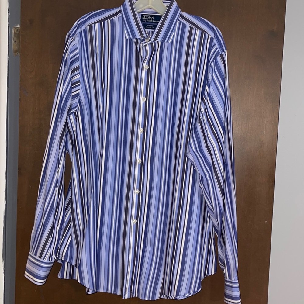 Excellent Striped Button Up Long Sleeve Polo by Ralph Lauren Shirt